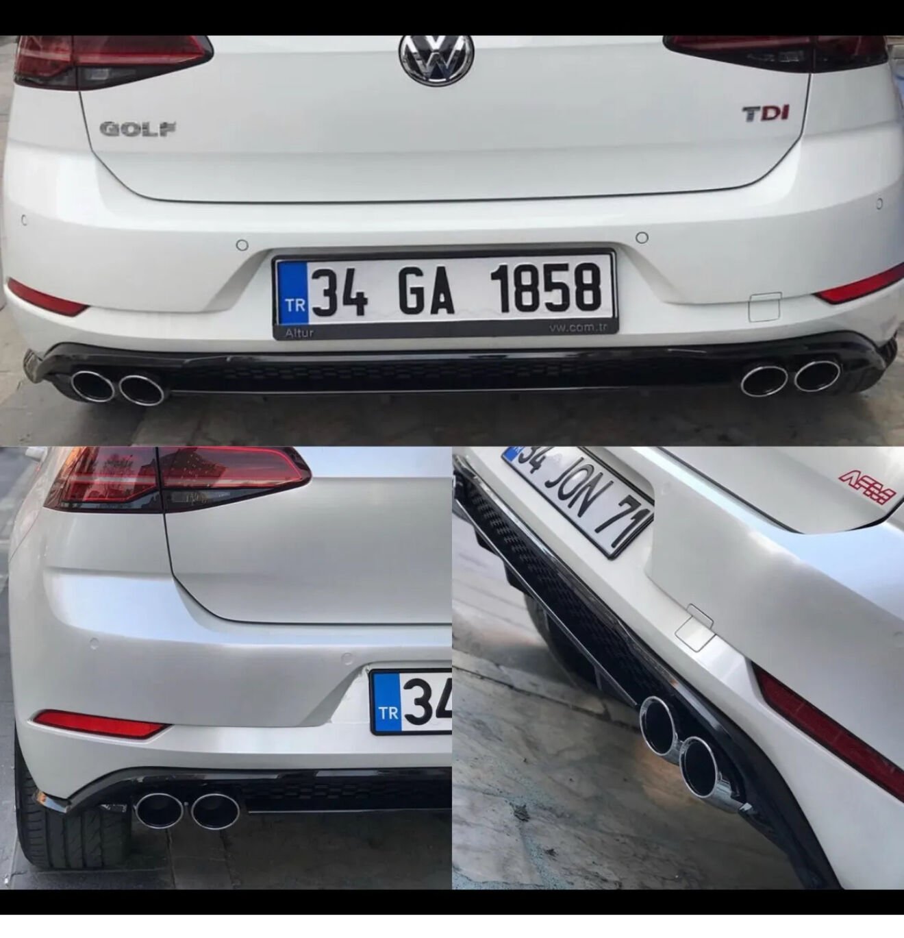 Golf 7.5 uyumlu R difüzör parlak siyah