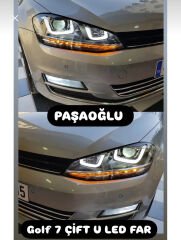 Golf 7 çift u Led far