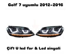 Golf 7 çift u Led far